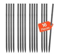 VEVOR Picchetti per Barre d'Armatura 406,4 mm Picchetti per Recinzioni, Diametro 11,5 mm Ancoraggi a Terra Dritti in Acciaio Zincato con Estremità a Punta Scalpellata e Rivestimento Antiruggine, 16 PZ