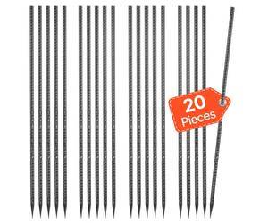 VEVOR Picchetti per Barre d'Armatura 609,6 mm Picchetti per Recinzioni, Diametro 12 mm Ancoraggi a Terra Dritti in Acciaio Zincato con Estremità a Punta Scalpellata e Rivestimento Antiruggine, 20 PZ