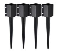 VEVOR Picchetto per Ancoraggio a Terra, in Metallo Verniciato Polvere Nera, Recinzione Paletto Ringhiera Giardino Terrazza, 610 x 113 x 113 mm Diametro Esterno (Diametro Interno 89 x 89 mm), 4 Pezzi