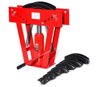VEVOR Piegatubi Idraulico, Piegatubi Manuale per Tubi in Rame da 16 Tonnellate Rulli Regolabili 90-180° per Piegare Metallo con 8 Matrici 600 x 180 x 575 mm 49 kg, Altezza Regolabile 342-595 mm