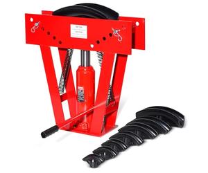 VEVOR Piegatubi Idraulico, Piegatubi Manuale per Tubi in Rame da 16 Tonnellate Rulli Regolabili 90-180° per Piegare Metallo con 8 Matrici 600 x 180 x 575 mm 49 kg, Altezza Regolabile 342-595 mm