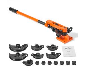 VEVOR Piegatubi Manuale con 7 Matrici da 10 mm a 25 mm Piegatrice Curvatubi Piegatura a 0° - 180° per Tubi in Rame Alluminio Acciaio per Riparazione Auto Frigorifero Aria Condizionatore HVAC