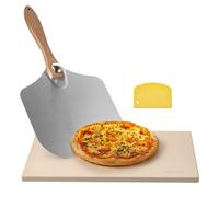 VEVOR Pietra per Pizza, Pietra da Forno per Pizza Rettangolare in Cordierite da 508 x 355 x 15 mm, con Pala in Alluminio, Cordierite Resistente al Calore, per Forno da Cucina, Cottura di Pane
