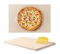 VEVOR Pietra per Pizza, Pietra da Forno per Pizza Rettangolare in Cordierite da 508 x 355 x 17 mm, con Raschietto, Cordierite Resistente al Calore, per Forno da Cucina, Cottura di Pane