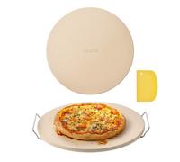 VEVOR Pietra per Pizza, Pietra da Forno per Pizza Rotonda in Cordierite da 406 x 406 x 17 mm, Cordierite Resistente al Calore, per Forno da Cucina, Cottura di Pane, con Supporto Robusto