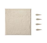 VEVOR Pietre da Giardino 395 x 395 mm Pietre Decorative con Picchetti, 8 Pezzi, Pavimentazione in Plastica Resistente alle Intemperie, Superficie Liscia, Passerella Esterna per Prato, Patio, Beige