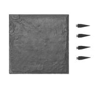 VEVOR Pietre da Giardino 395 x 395 mm Pietre Decorative con Picchetti, 8 Pezzi, Pavimentazione in Plastica Resistente alle Intemperie, Superficie Liscia, Passerelle Esterne per Prato, Patio, Grigio