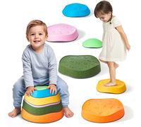 VEVOR Pietre di Equilibrio per Bambini 6 Pezzi, Pietre Sensoriali Antiscivolo per Bambini Piccoli, Fino a 100 kg Percorso a Ostacoli, Gioco di Coordinazione, Giocattoli per Interni Esterni per Bambini
