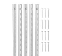 VEVOR Pilastri per Mensole, Staffe per Mensole Regolabili in Acciaio inox, Inserti per Strisce di Pilastri con 40 Viti, per Scaffalature a Parete, Armadio, 990 x 17,6 x 10,5 mm 10 Pezzi