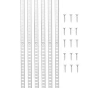 VEVOR Pilastri per Mensole, Staffe per Mensole Regolabili in Acciaio inox, Inserti per Strisce di Pilastri con 32 Viti, per Scaffalature a Parete, Armadio, 923 x 17 x 6,5 mm 8 Pezzi