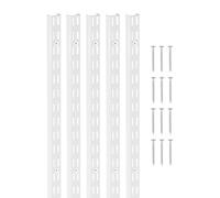 VEVOR Pilastri per Mensole, Staffe per Mensole Regolabili in Acciaio inox, Inserti per Strisce di Pilastri con 25 Viti, per Scaffalature a Parete, Armadio, 1536 x 27 x 16 mm 5 Pezzi