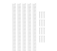 VEVOR Pilastri per Mensole, Staffe per Mensole Regolabili in Acciaio inox, Inserti per Strisce di Pilastri con 25 Viti, per Scaffalature a Parete, Armadio, 1536 x 27 x 16 mm 5 Pezzi