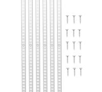 VEVOR Pilastri per Mensole, Staffe per Mensole Regolabili in Acciaio inox, Inserti per Strisce di Pilastri con 140 Viti, per Scaffalature a Parete, Armadio, 1846 x 17 x 6,5 mm 20 Pezzi