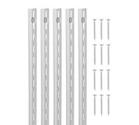 VEVOR Pilastri per Mensole, Staffe per Mensole Regolabili in Acciaio inox, Inserti per Strisce di Pilastri con 40 Viti, per Scaffalature a Parete, Armadio, 990 x 17,6 x 10,5 mm 10 Pezzi