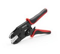 VEVOR Pinza Crimpatrice a Cricchetto per Cavi Misure 0,25-6 mm², Strumento per Capicorda a Risparmio di Fatica con Marcature Metriche e AWG, Sgancio Rapido, Pressione Regolabile, per più Terminali