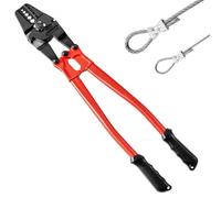 VEVOR Pinza Piegatrice Manuale 24 pollici, Utensile per Pressatura da 1/16 a 3/16 Pollici, Utensile per Crimpatura a Fune Rosso, Tagliafili per Cavi con Piegatrice a Mano con Impugnatura Ergonomica