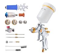 VEVOR Pistola a Spruzzo Pneumatica a Gravità HVLP 600mL con 3 Ugelli 1,3/1,4/1,7 mm, Kit di Spruzzatore ad Aria Compressa, Pistola per Verniciatura Pneumatica HVLP per Auto, Pareti