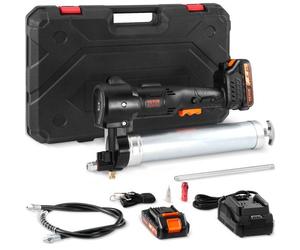 VEVOR Pistola Grasso a Batteria 20V Pressione max. 10000 PSI, Kit di Ingrassatore Pistola per Grasso Elettrica Alimentata a Batteria ad Alta Pressione con Valigetta Portatile, Kit di Pistola Grasso