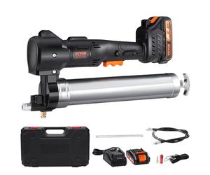 VEVOR Pistola Grasso a Batteria 20V Pressione Max. 10000 PSI, Kit di Ingrassatore Pistola per Grasso Elettrica Alimentata a Batteria ad Alta Pressione con Valigetta Portatile, Kit di Pistola Grasso