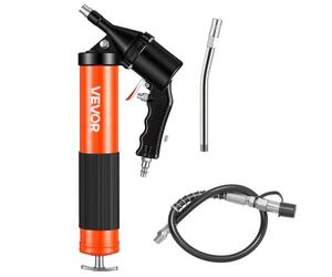 VEVOR Pistola per Grasso Pneumatica 6000 PSI ad Alta Pressione, Kit Pistola per Grasso con Impugnatura Capacità di 0,4 L con Tubi, 2 Ugelli Piatti per Uso Automobilistico Nautico