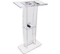 VEVOR Podio per Conferenze 68,5 x 33 x 119,8 cm Podio per Presentazioni in Acrilico Piano Inclinato con Ripiano Leggio in Piedi, Podio per Lettura Conferenza da Scuola Chiesa in Acrilico Trasparente