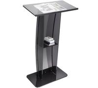 VEVOR Podio per Conferenze 68,5 x 33 x 120 cm Podio per Presentazioni in Acrilico Piano Inclinato con Ripiano Leggio in Piedi, Podio per Lettura Conferenza da Ufficio Scuola Chiesa in Acrilico Nero