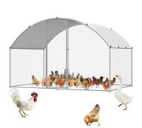 VEVOR Pollaio 3 x 1,97 x 1,99 m Recinto per Galline in Metallo di Grandi Dimensioni con Copertura Impermeabile, Pollaio con Tetto Blocco di Sicurezza per Esterni, Gabbia per Anatre Conigli Pollame