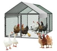 VEVOR Pollaio in Metallo 1 x 2 x 1 m per 4-6 Galline, Gabbia per Polli con Copertura Impermeabile e Doppie Porte, Tetto a Punta, Compatibile con Pollai in Legno, per Conigli Oche Anatre da Esterno