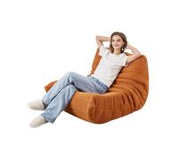 Cuscino a sacco VEVOR a forma di L (99 x 92 x 72 cm) con braccioli e sacca di contenimento, imbottito con schiuma a memoria di forma 25D, cuscino a sacco per la camera da letto, marrone