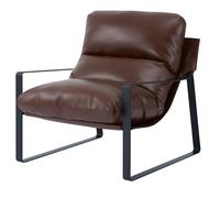 VEVOR Poltrona da Soggiorno Moderna in Similpelle, Poltrona da Salotto con Braccioli, Imbottita, Struttura in Metallo Solido Cuscino Rimovibile, per Camera da Letto, Ufficio, Marrone