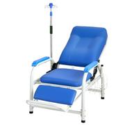 VEVOR Poltrona per Infusione con Asta Portaflebo Portata 180 kg Poggiapiedi, Poltrona per Flebo, Schienale Reclinabile da 90° a 160°, Seduta Imbottita, Cestello Portaoggetti, per Ospedali e Cliniche