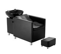 VEVOR Poltrona per Lavaggio Shampoo, Stazione per Lavaggio Capelli in Controcorrente con Ampio Poggiapiedi e Ciotola in Ceramica per Barbiere, Attrezzature per Parrucchieri, Massaggi, Beauty Spa