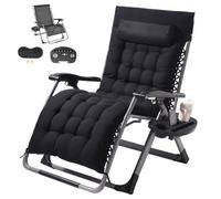VEVOR Poltrona Relax Reclinabile 825mm Lettino Giardino Interni Esterni Nero