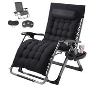 VEVOR Poltrona Relax Reclinabile 825mm Lettino Giardino Interni Esterni Nero