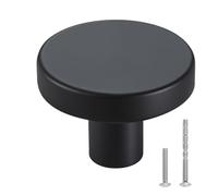 VEVOR Pomelli per Mobili, 10 Pezzi, Maniglie per Cassetti e Porte in Lega di Zinco, Pomelli Solidi a Forma di Fungo, Ferramenta per Armadietti con Viti per Bagno e Cucina, Nero, 32 mm