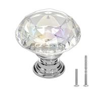 VEVOR Pomelli per Mobili, 12 Pezzi, Maniglie per Cassetti e Porte in Acrilico e Lega di Zinco da 31 mm, Pomelli Solidi con Diamanti, Ferramenta per Armadietti con Viti per Bagno e Cucina