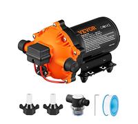 VEVOR Pompa a diaframma dell'acqua, 12 V CC, portata 5,5 GPM, pressione nominale 70 PSI (40-100 PSI regolabile), 1/2 "MNPT pompa spruzzatrice autoadescante con pressostato per camper, camper, barca