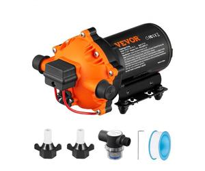 VEVOR Pompa a Membrana per Acqua 12 V CC, Portata 5,5 GPM, Pressione nominale 70 PSI Regolabile tra 40-100 PSI, Pompa Autoadescante MNPT con Pressostato per Camper, Barca