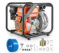 VEVOR Pompa Acqua a Benzina, Motopompa per Irrigazione Prato Laghetti Piscina Giardino 29072 L/H, Trasferimento Acqua 6 CV, Pompa Acqua con Motore a Benzina Tubo 7,6m Dimensioni Porta 50,8 mm