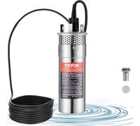 VEVOR Pompa Acqua Solare, Pompa Sommergibile Pozzi Profondi da 120 W, 12 V CC, 3,2 GPM, Sollevamento 70 m, Immersione Massima 30 m, Pompa Acqua Energia Solare Pozzi, Fattorie, Ranch, Irrigazione