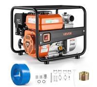 VEVOR Pompa d'Acqua a Benzina, Pompa per Irrigazione Trasferimento Acqua Motore a Benzina Piscina Laghetto Giardino Portata max 35885 L/H con Tubo da 7,6m Girante in Ghisa, Dimensioni Porta 50,8 mm