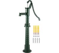 VEVOR Pompa dell'Acqua Manuale con Supporto in Ghisa, Pompa Manuale in Stile Retrò Durevole a Colore Verde, Pompa Manuale con Supporto Altezza 131 cm, Utilizzo in Stagni, Cortili e Giardini Familiari