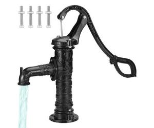 VEVOR Pompa dell'Acqua Manuale in Stile Retrò, Pompa a Mano a Colore Nero in Ghisa da Giardino Esterno, Pompa dell'Acqua Classica in Stile Vintage, Utilizzata in Stagni, Cortili e Giardini Familiari
