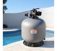 VEVOR Pompa di Filtraggio a Sabbia per Piscina da 610 mm e 65 GPM, Materiale di PE con Valvola Multi Porta a 7 Vie, Risciacquo, Scarico, Modalità Invernale e Chiusa, per Piscine Fuori Terra