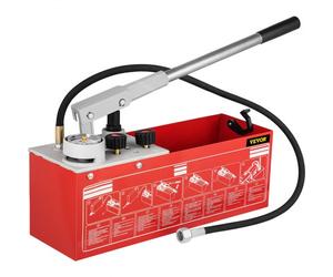 VEVOR Pompa di Prova di Pressione Fino a 60 bar 860 psi, Pompa Idrostatica di Prova della Pressione, con Serbatoio da 12 Litri 3,2 Galloni, Kit Tester di Precisione Fino a 60 bar 6 MPa Tubo Ispessito