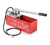 VEVOR Pompa di Prova Idrostatica, Max 25 Bar/362 PSI, Kit Tester Manuale della Pressione dell'Acqua Idraulica a Doppia Valvola con Manometro Serbatoio Acqua da 2,8 Gal, Tubo da 4,6 Piedi