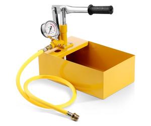 VEVOR Pompa di Prova Idrostatica, Max, 25 Bar/362 PSI Pompa di Prova Pressione, Kit Tester della Pressione dell'Acqua Manuale Idraulico a Valvola Singola, Serbatoio dell'Acqua da 5,3L, Tubo da 0,91m E