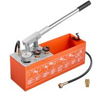 VEVOR Pompa di Prova Idrostatica Pressione Manuale 11,36 L per Tubazioni, Pompa per Pressione Tubazioni Riscaldamento Rilevamento Perdite, Manometro, Intervallo 0-50 Bar, Doppia Valvola, 0-50 ℃