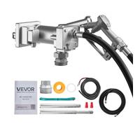 VEVOR Pompa di Trasferimento Carburante 12 V CC 15 GPM, Kit Pompa di Trasferimento Diesel in Ghisa con Ugello di Arresto Manuale, Tubo di Scarico, Protezione da Surriscaldamento, 1/3 HP