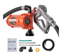 VEVOR Pompa di Trasferimento Carburante 12 V CC 15 GPM, Pompa di Estrazione per Trasferimento Diesel in Ghisa, Ugello Manuale, Tubo di Scarico, per Benzina, Diesel, Cherosene